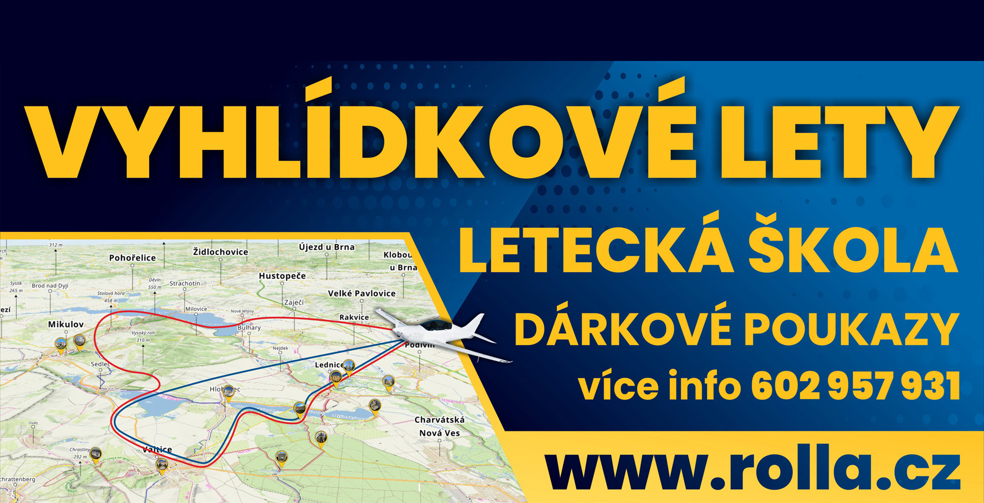 Zažijte vyhlídkový let nad Lednicko-valtickým areálem a Pálavou